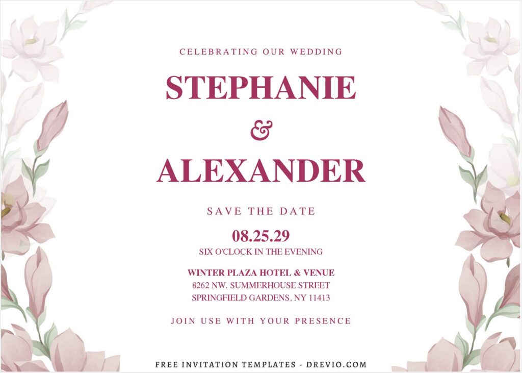(Free Editable PDF) Striking Spring Garden Wedding Invitation Templates J