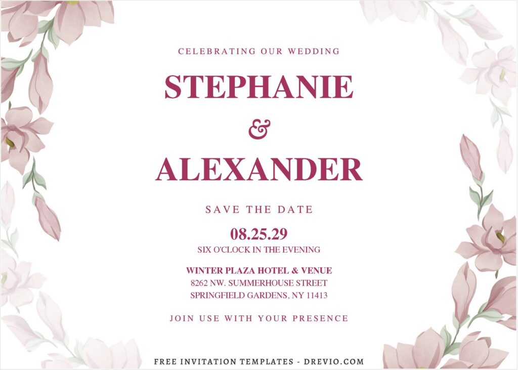 (Free Editable PDF) Striking Spring Garden Wedding Invitation Templates H