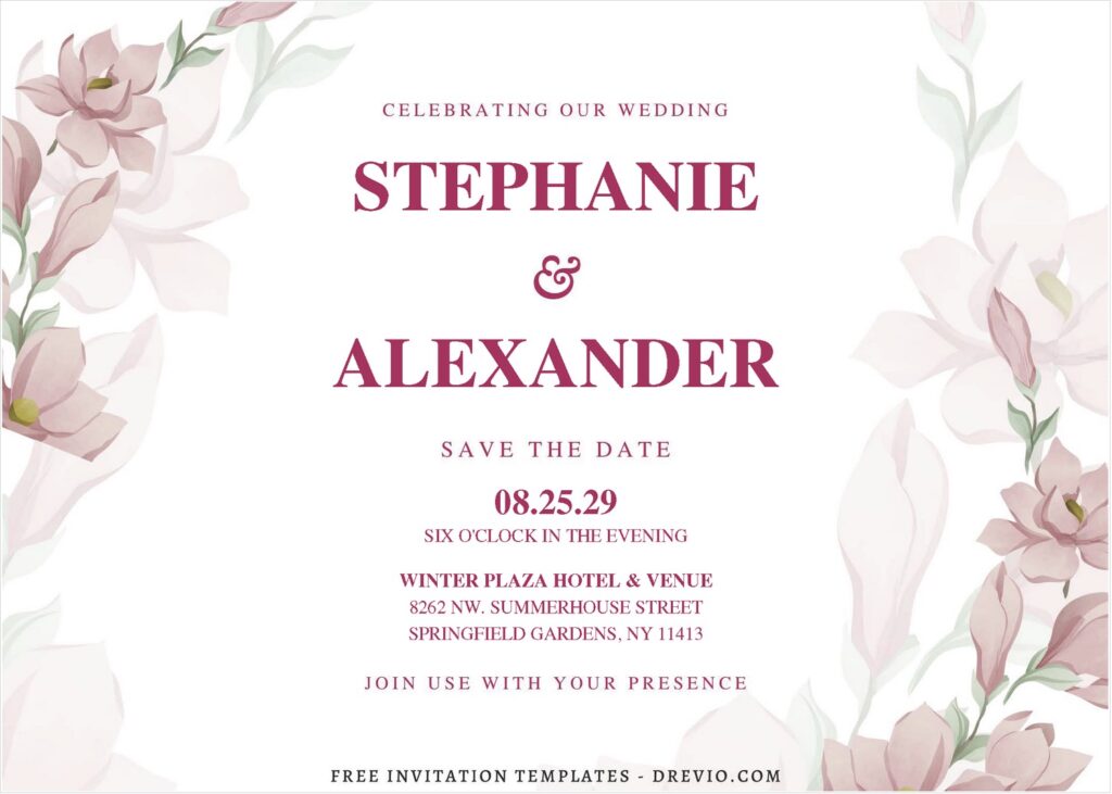 (Free Editable PDF) Striking Spring Garden Wedding Invitation Templates I