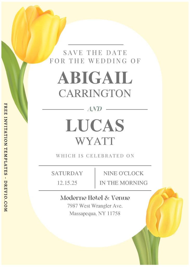 Invitation Template of (Free Editable PDF) Tulip Dreams Wedding Invitation Templates 2