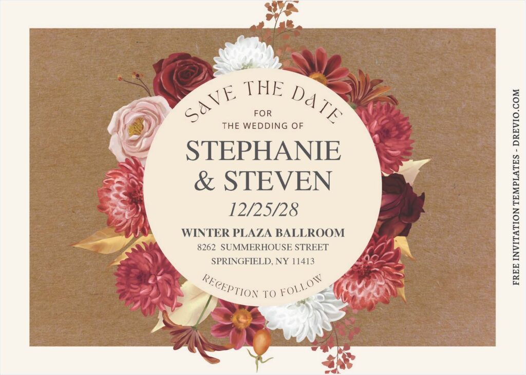 (Free Editable PDF) A Blooming Beginning Floral Wedding Invitation Templates B