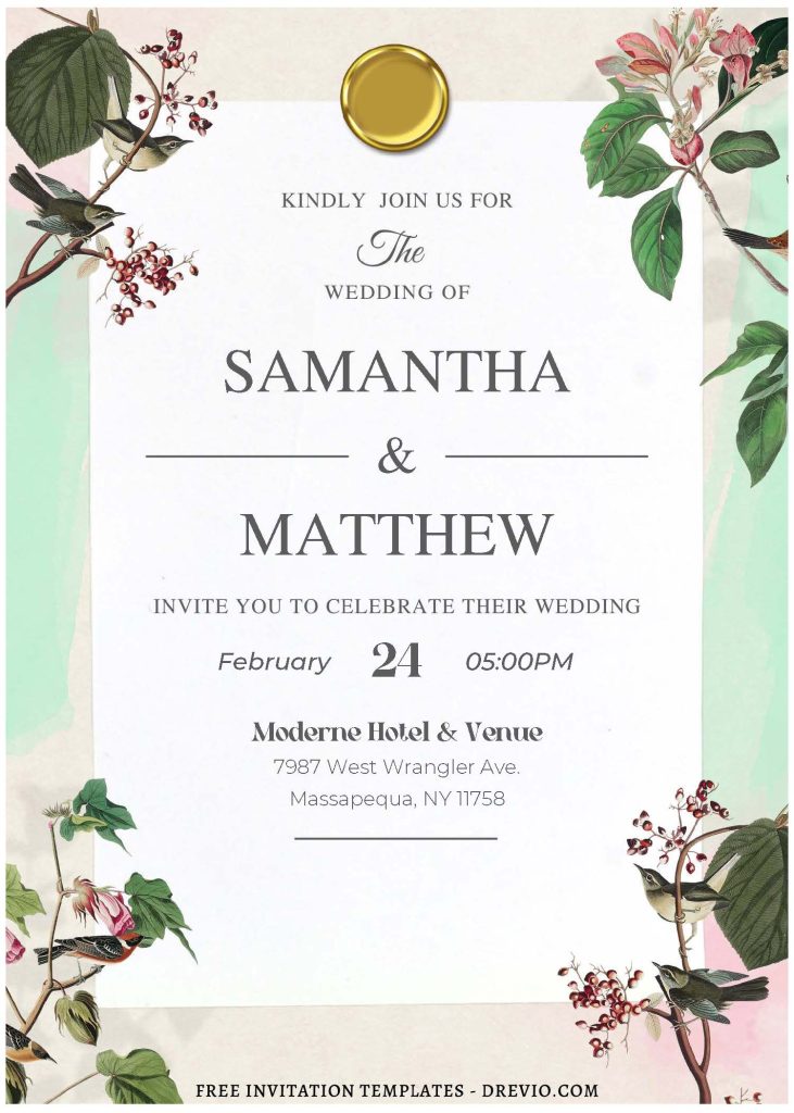 Invitation Template of (Free Editable PDF) Timeless Greenery Wedding Invitation Templates 2