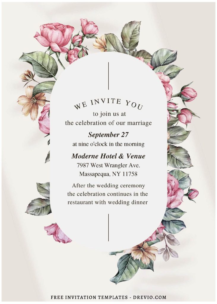 Invitation Template of (Free Editable PDF) Cherished Botanical Wedding Invitation Templates 1