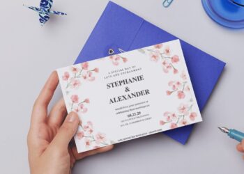 (Free Editable PDF) Watercolor Flowers Wedding Invitation Templates