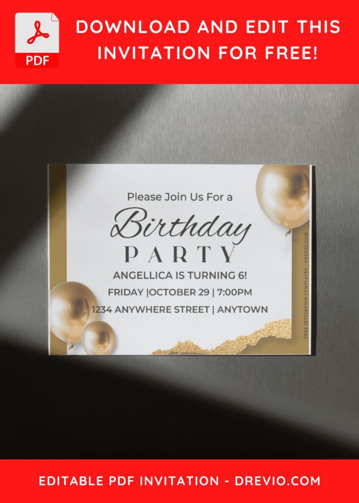 Invitation Template of (Free Editable PDF) Simply Elegance 60th Birthday Invitation Templates 9