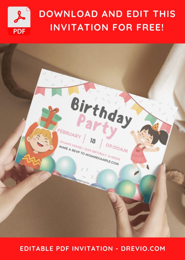 (Free Editable PDF) Cheerful Birthday Invitation Templates E