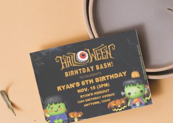 (Free Editable PDF) Frankenstein Halloween Birthday Bash Invitation Templates F