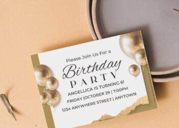 (Free Editable PDF) Simply Elegance 60th Birthday Invitation Templates