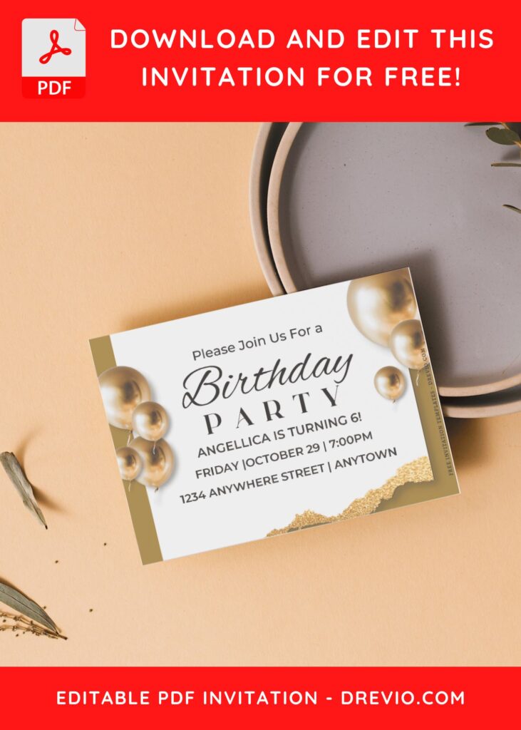 Invitation Template of (Free Editable PDF) Simply Elegance 60th Birthday Invitation Templates 7