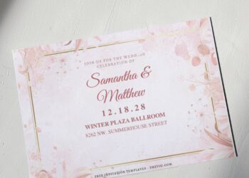 (Free Editable PDF) Watercolor Daffodils Wedding Invitation Templates