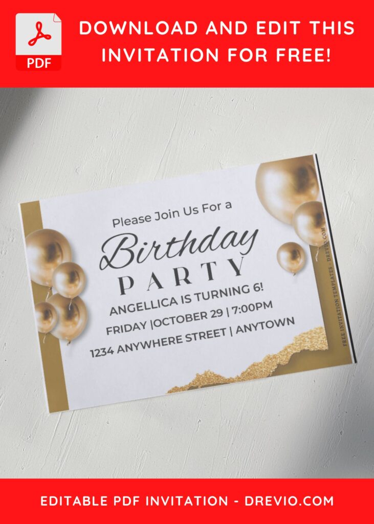 Invitation Template of (Free Editable PDF) Simply Elegance 60th Birthday Invitation Templates 6