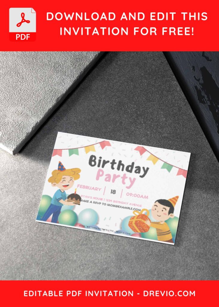 (Free Editable PDF) Cheerful Birthday Invitation Templates H