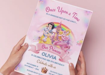 (Free Editable PDF) Disney Princess Wonderland Birthday Invitation Templates B
