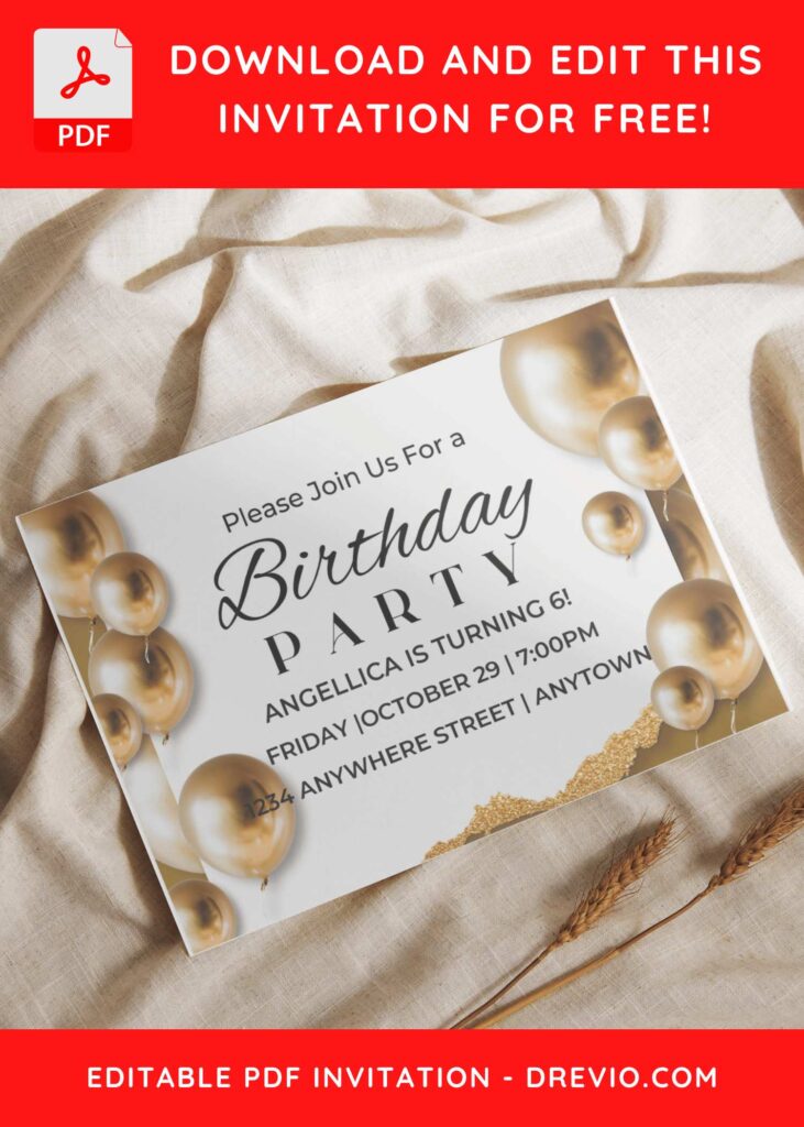 Invitation Template of (Free Editable PDF) Simply Elegance 60th Birthday Invitation Templates 4