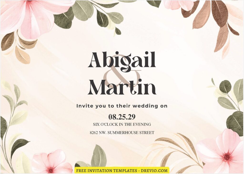 (Free Editable PDF) Striking Botanical Garden Wedding Invitation Templates J