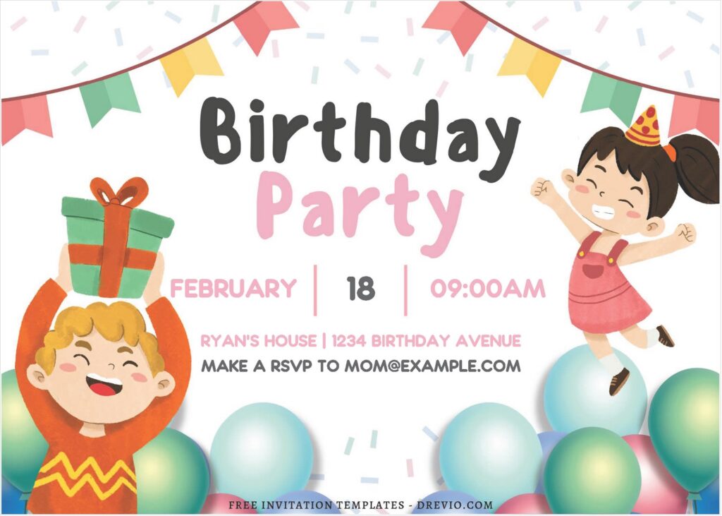 (Free Editable PDF) Cheerful Birthday Invitation Templates J