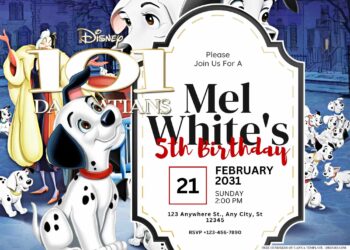 FREE Editable 101 Dalmatians Birthday Invitation