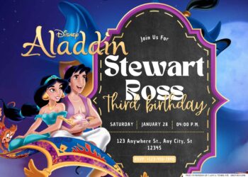 FREE Editable Aladdin Birthday Invitation