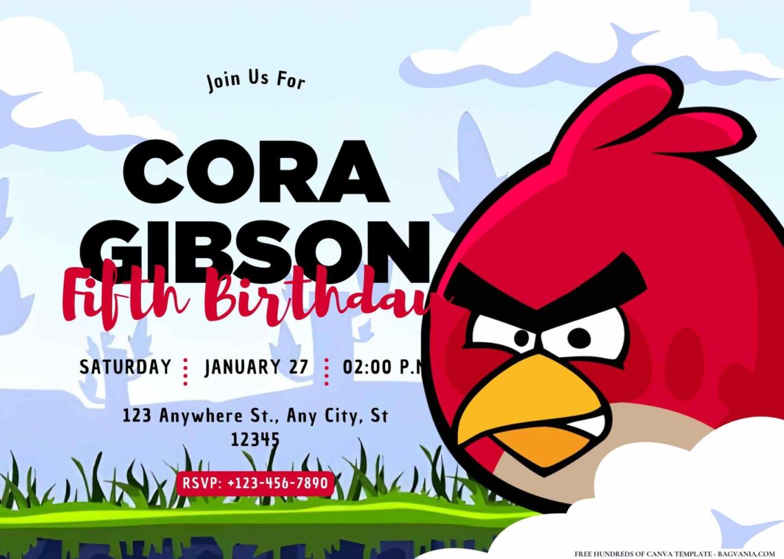 FREE Editable Angry Birds Birthday Invitation