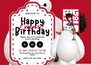FREE Editable Big Hero 6 Birthday Invitation