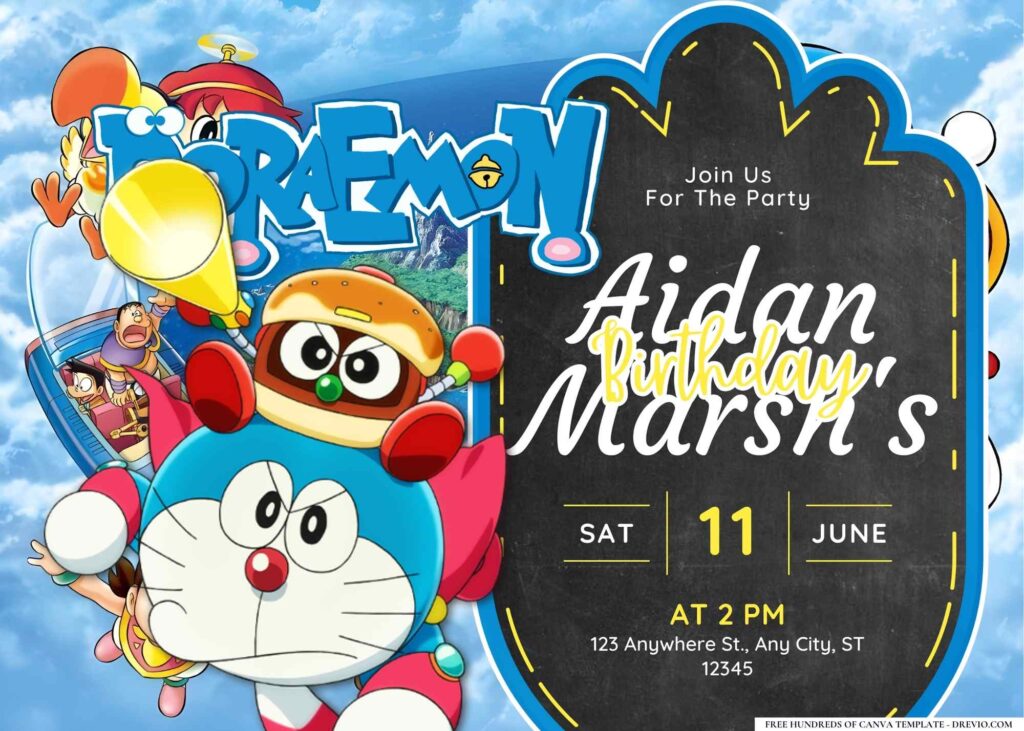 Doraemon Birthday Invitation