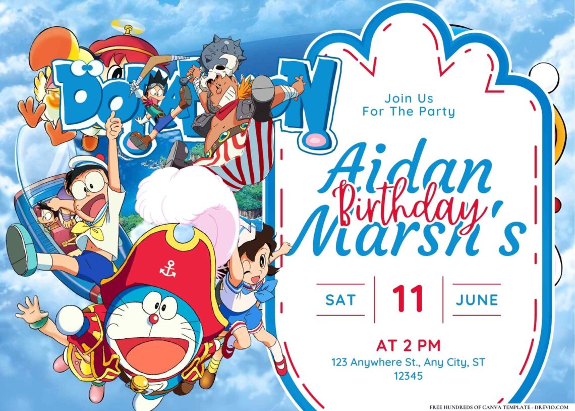 Doraemon Birthday Invitation