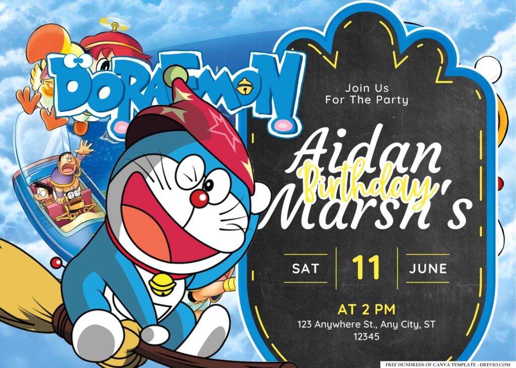 Doraemon Birthday Invitation