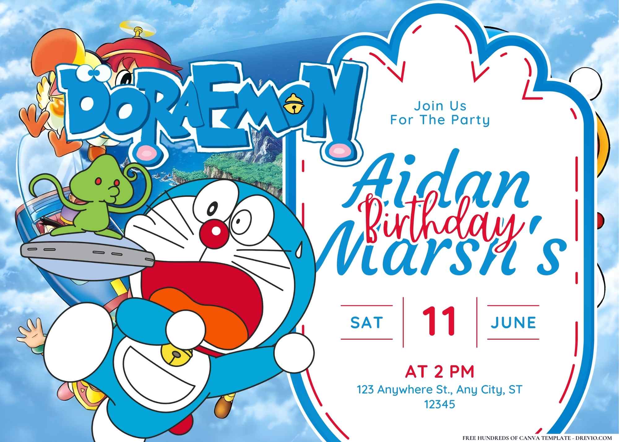 18+ Doraemon Birthday Invitation Templates - Drevio : Free And ...