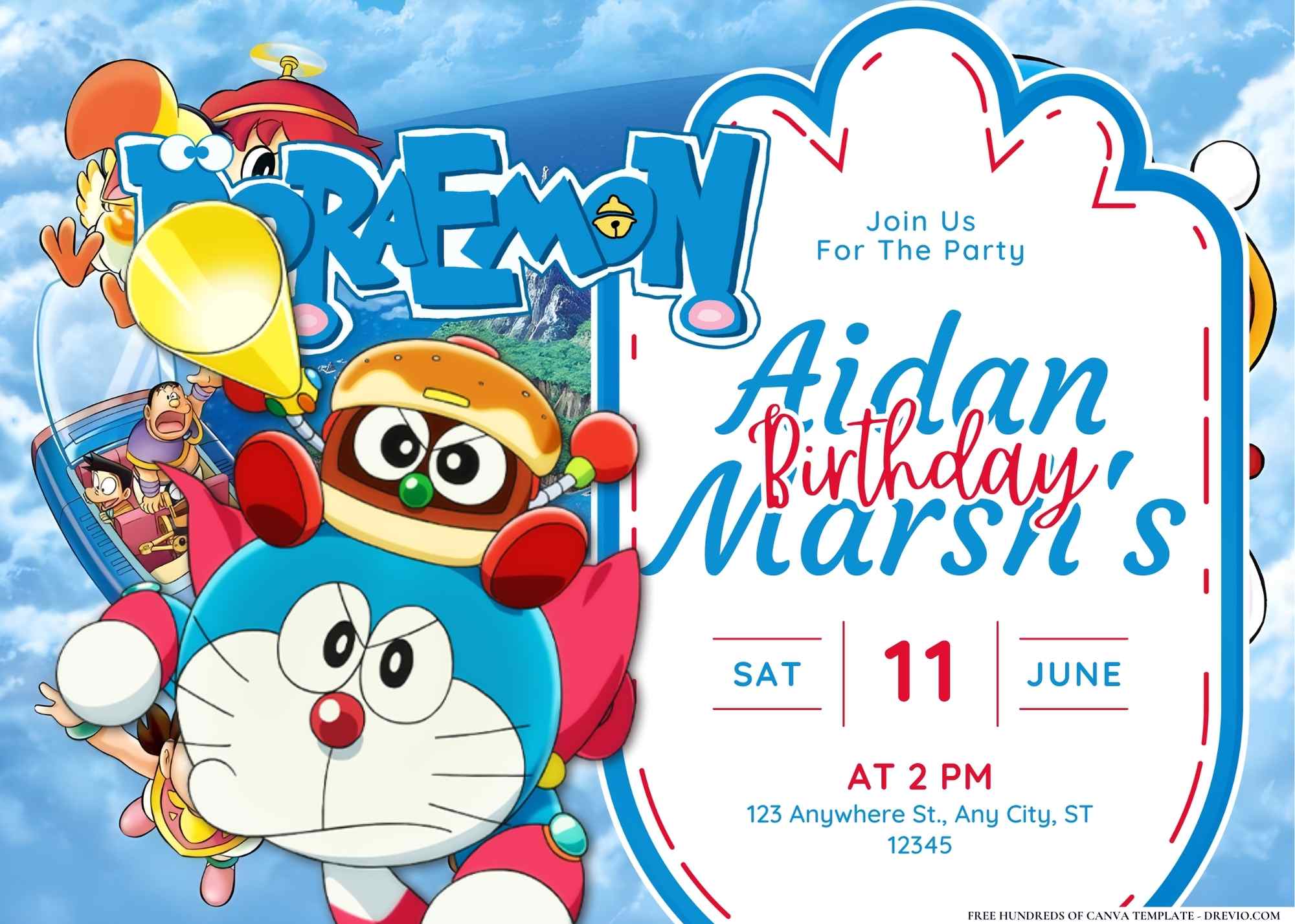 18 Doraemon Birthday Invitation Templates Download Hundreds Free