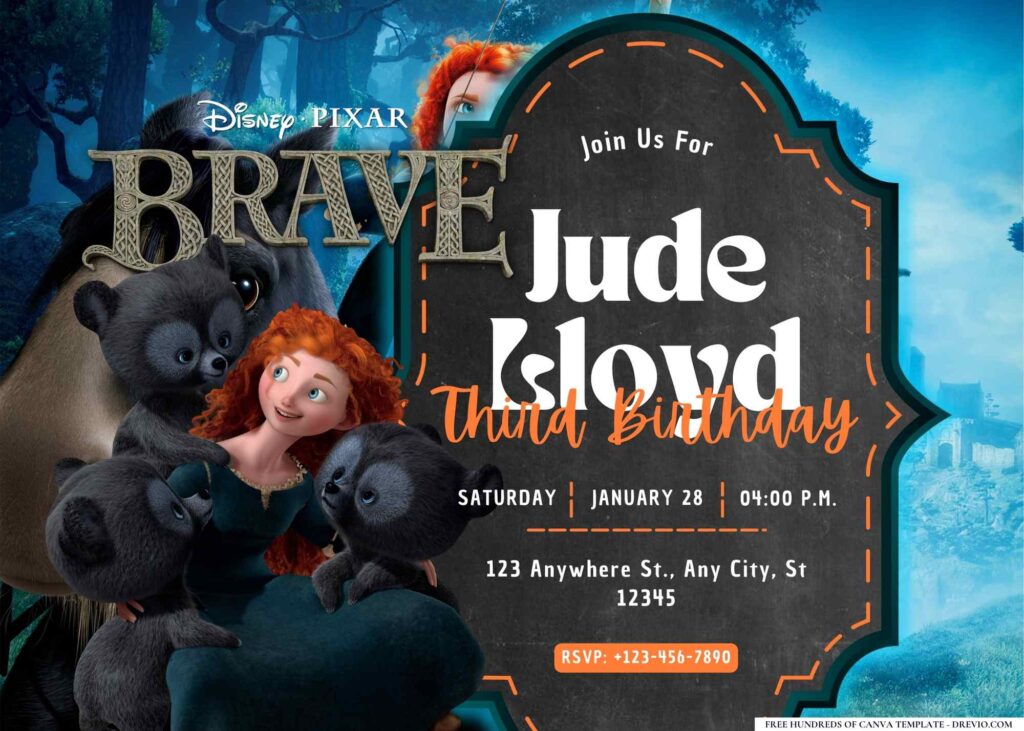 FREE Editable Brave Birthday Invitation