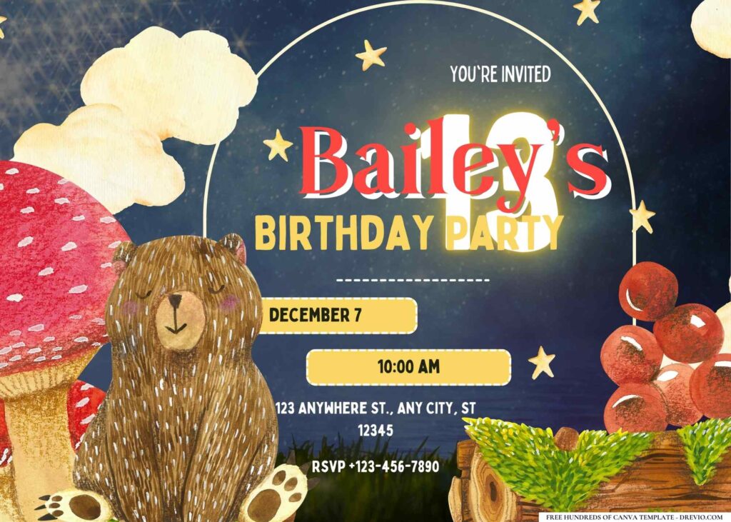 FREE Editable Enchanted Forest Birthday Invitation