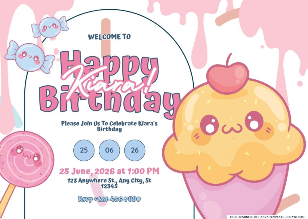FREE Editable Candyland Birthday Invitation