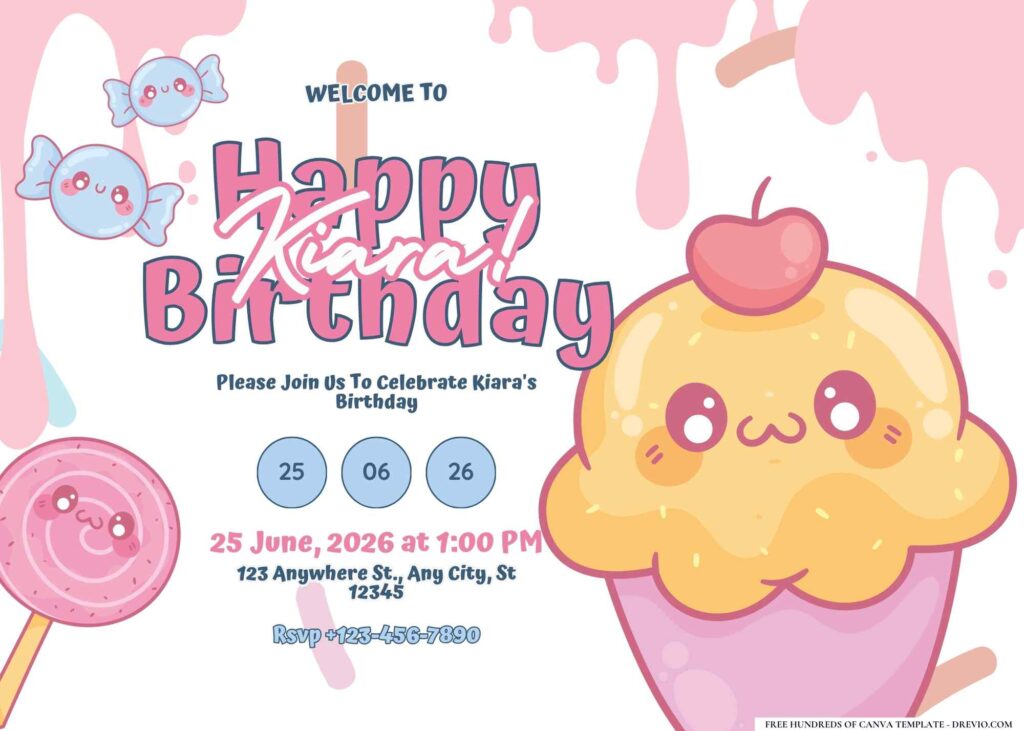 FREE Editable Candyland Birthday Invitation