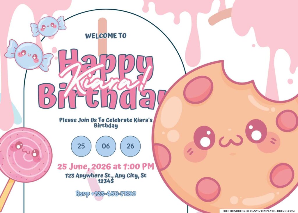 FREE Editable Candyland Birthday Invitation