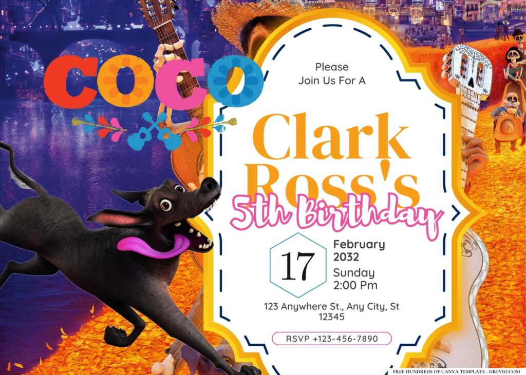 FREE Editable Coco Birthday Invitation