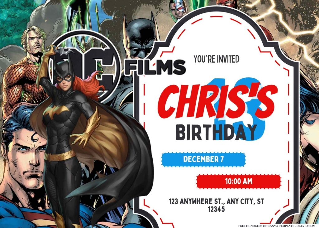 FREE Editable DC Birthday Invitation