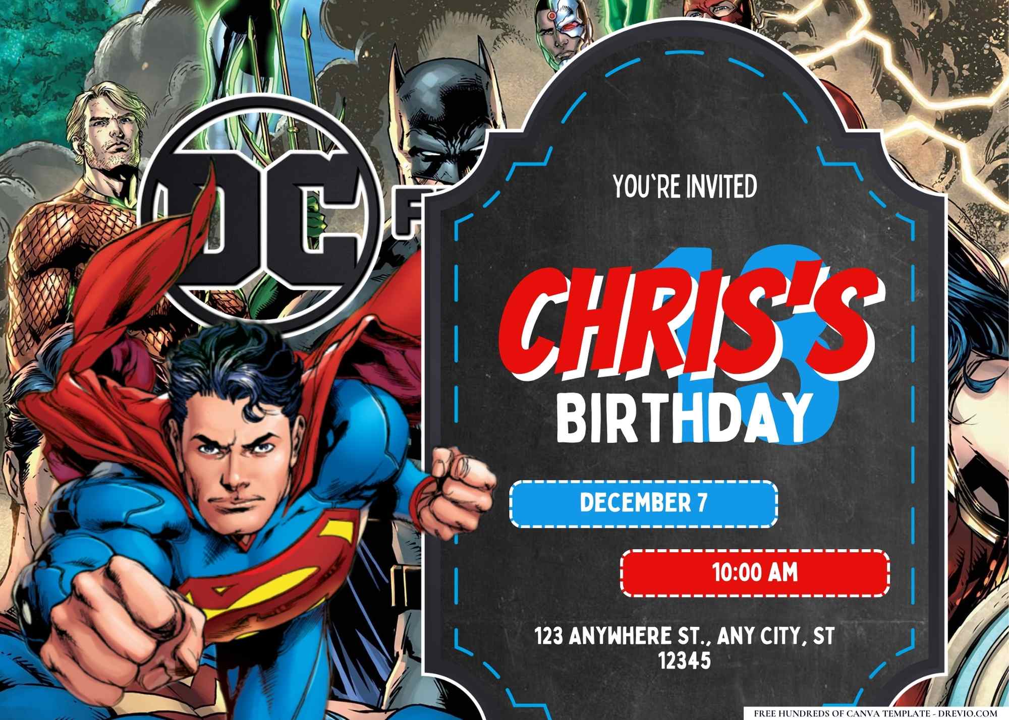 22+ DC Birthday Invitation Templates | Download Hundreds FREE PRINTABLE ...