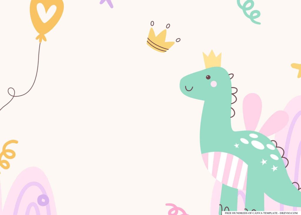 FREE Dinosaur party Birthday Canva Templates 4