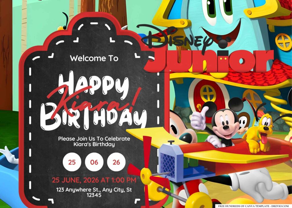 FREE Editable Disney Junior Birthday Invitation