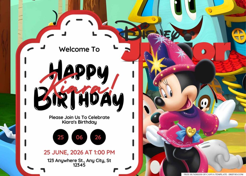 FREE Editable Disney Junior Birthday Invitation