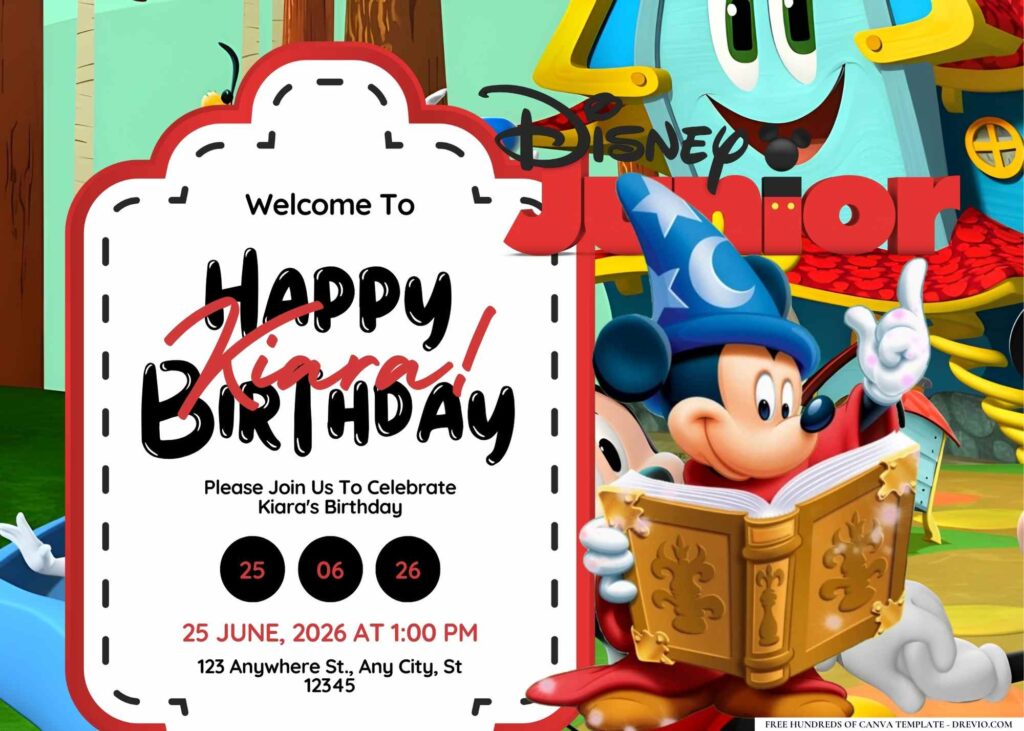 FREE Editable Disney Junior Birthday Invitation