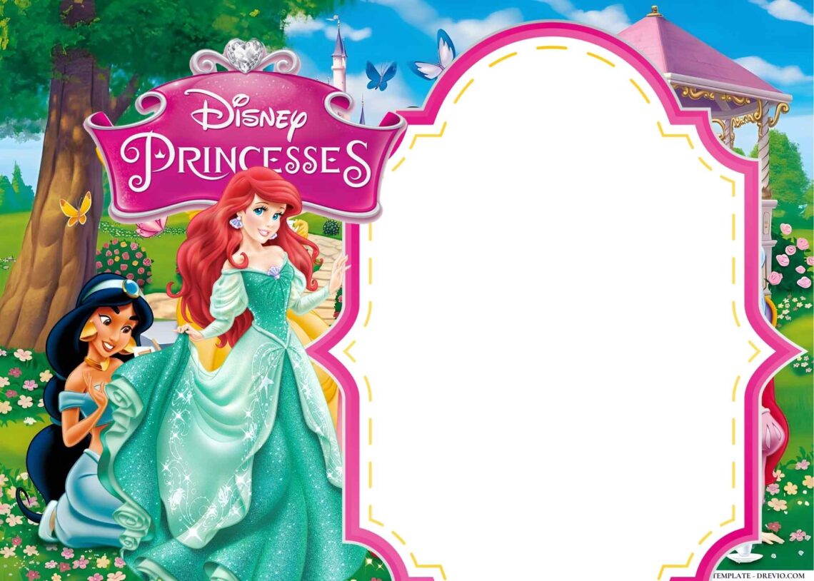 FREE-Disney Princesses-Birthday-Canva-Templates (18) | Download ...