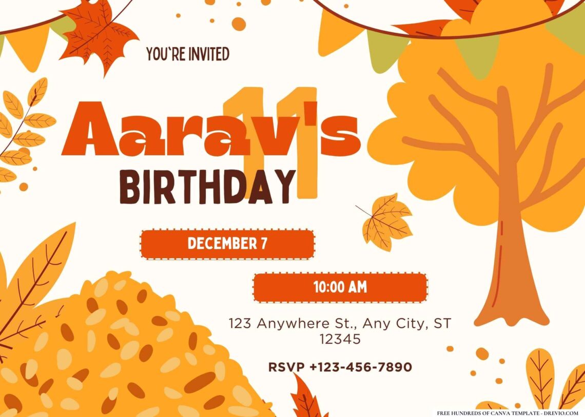 FREE Editable Fall Harvest Birthday Invitation