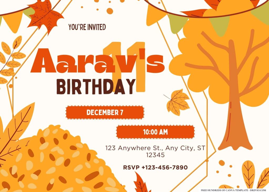 FREE Editable Fall Harvest Birthday Invitation