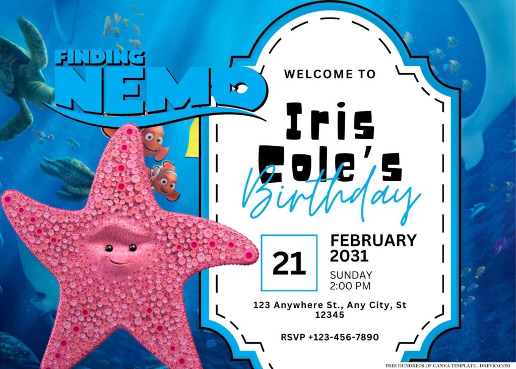 FREE Editable Finding Nemo Birthday Invitation