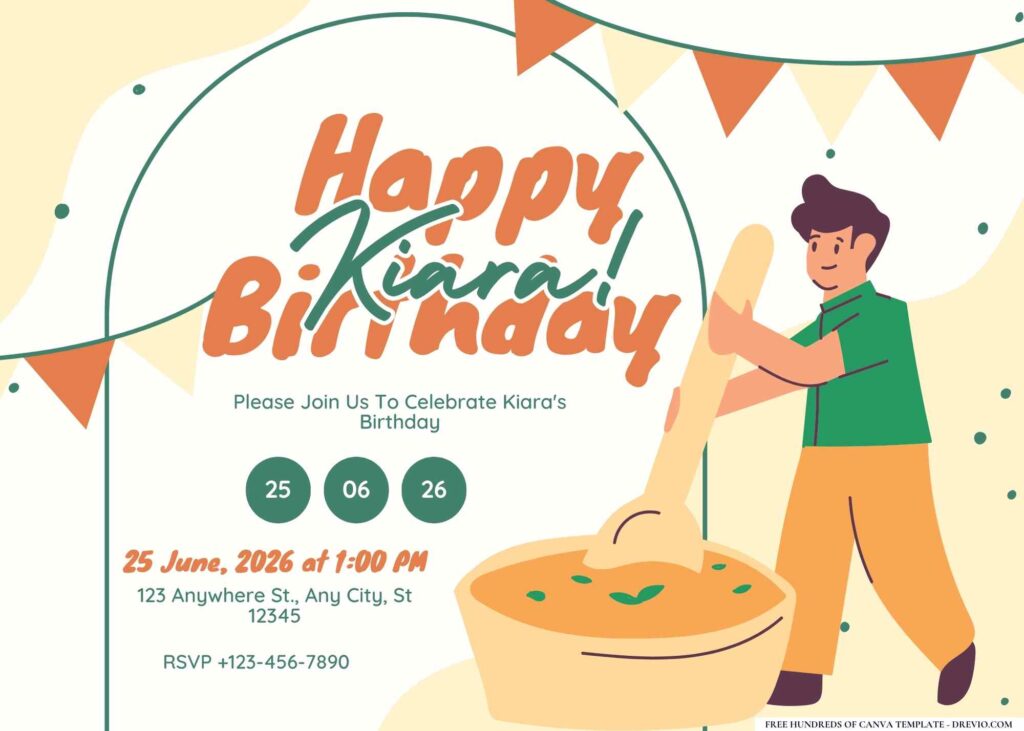 FREE Editable Foodie Birthday Invitation