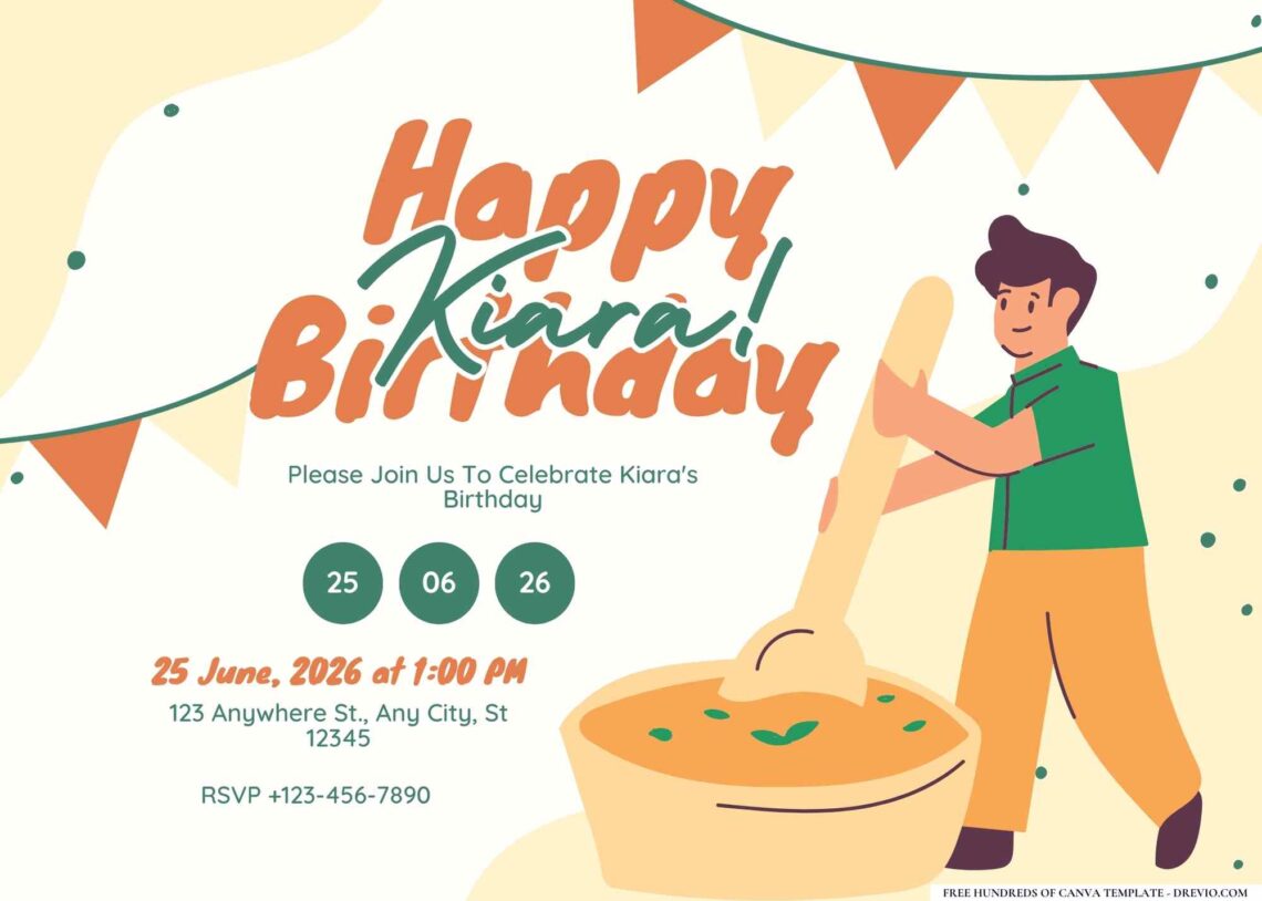 FREE Editable Foodie Birthday Invitation
