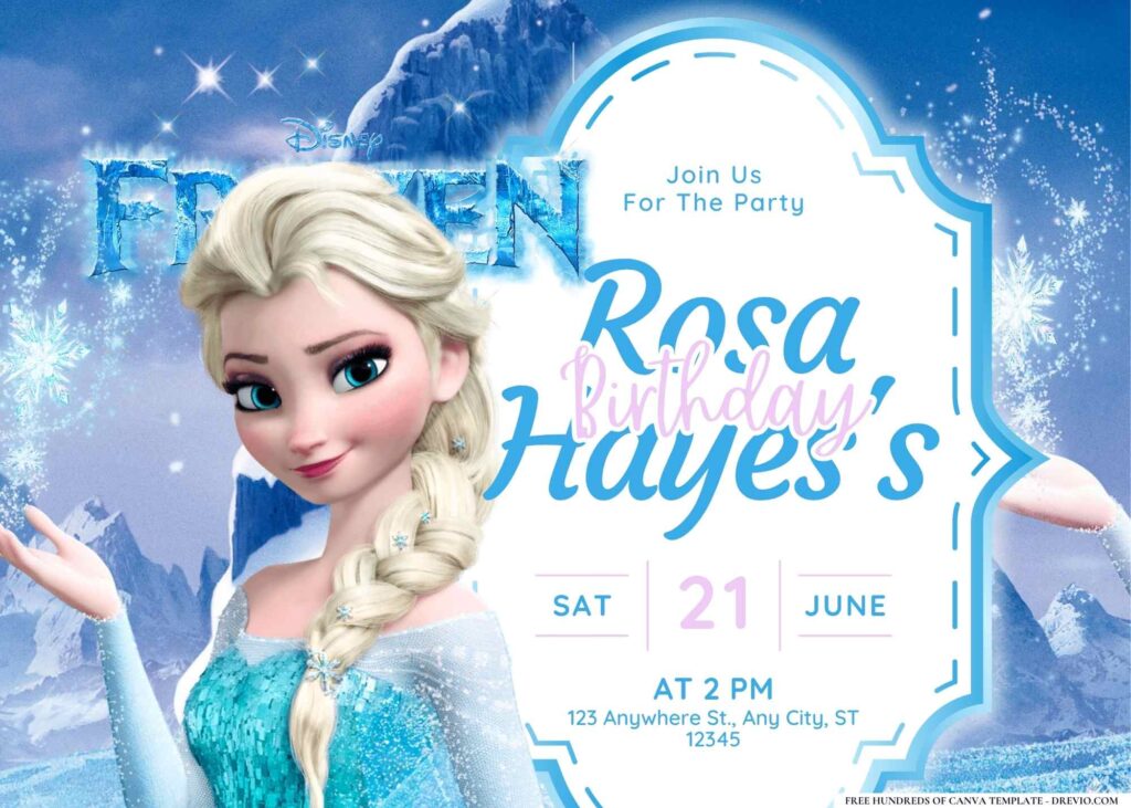 FREE Editable Frozen Birthday Invitation 