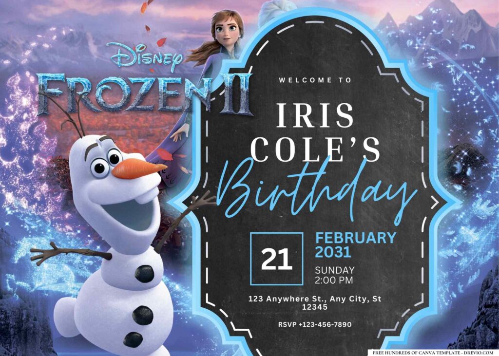 FREE Editable Frozen 2 Birthday Invitation