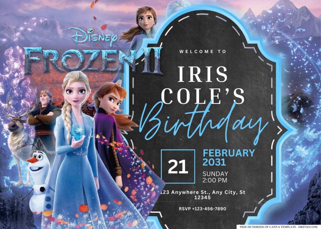 FREE Editable Frozen 2 Birthday Invitation
